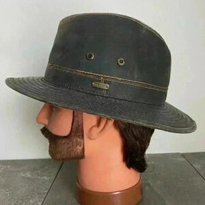 Stetson Brown Weathered Waxed Cotton Wilson Men’s Medium